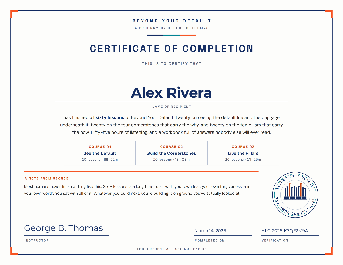 An example of the certificate you receive